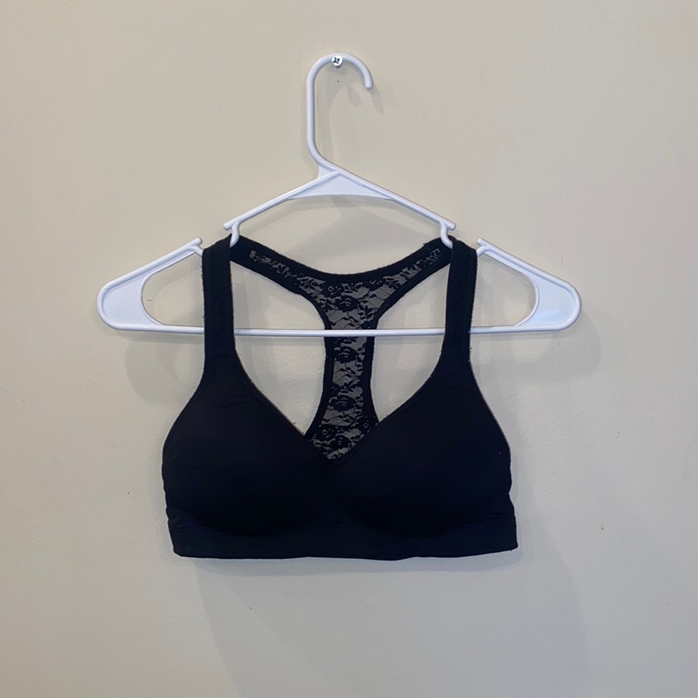 Padded push-up black PINK yoga bra🖤 Size S
